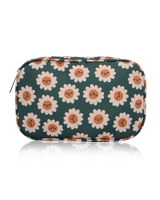 Green Daisy Makeup Bag