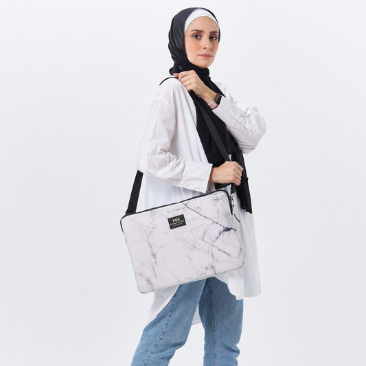 White Marble Laptop Sleeve