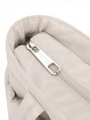 Beige Puffy Tote Bag + Pouch Free