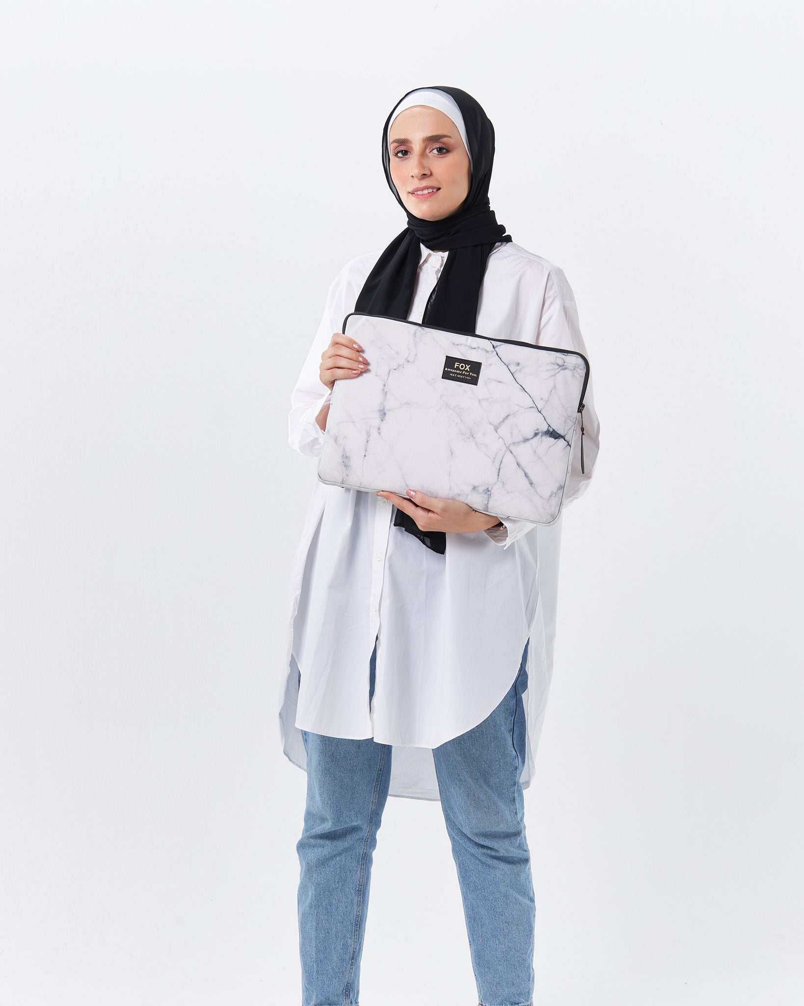 WhiteMarble Laptop Case