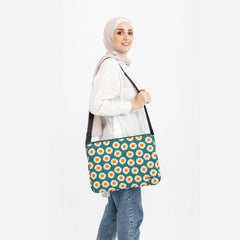 حقيبة كمبيوتر محمول على شكل زهرة الأقحوان الخضراء