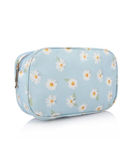 Baby Blue Dasiy Flower Makeup Bag