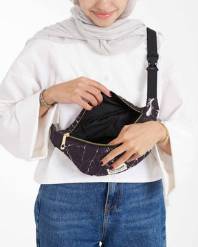 Black Marble Waist Bag