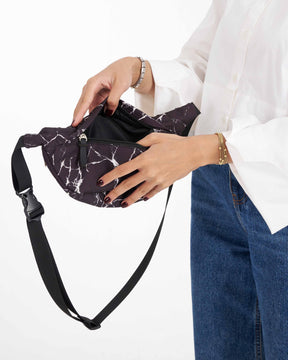 Black Marble Waist Bag