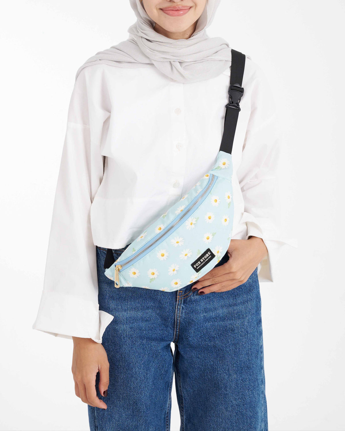 Baby Blue Dasiy Flower Waist Bag
