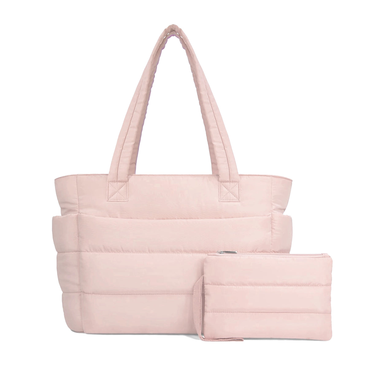Blush Pink Puffy Tote Bag + Pouch Free