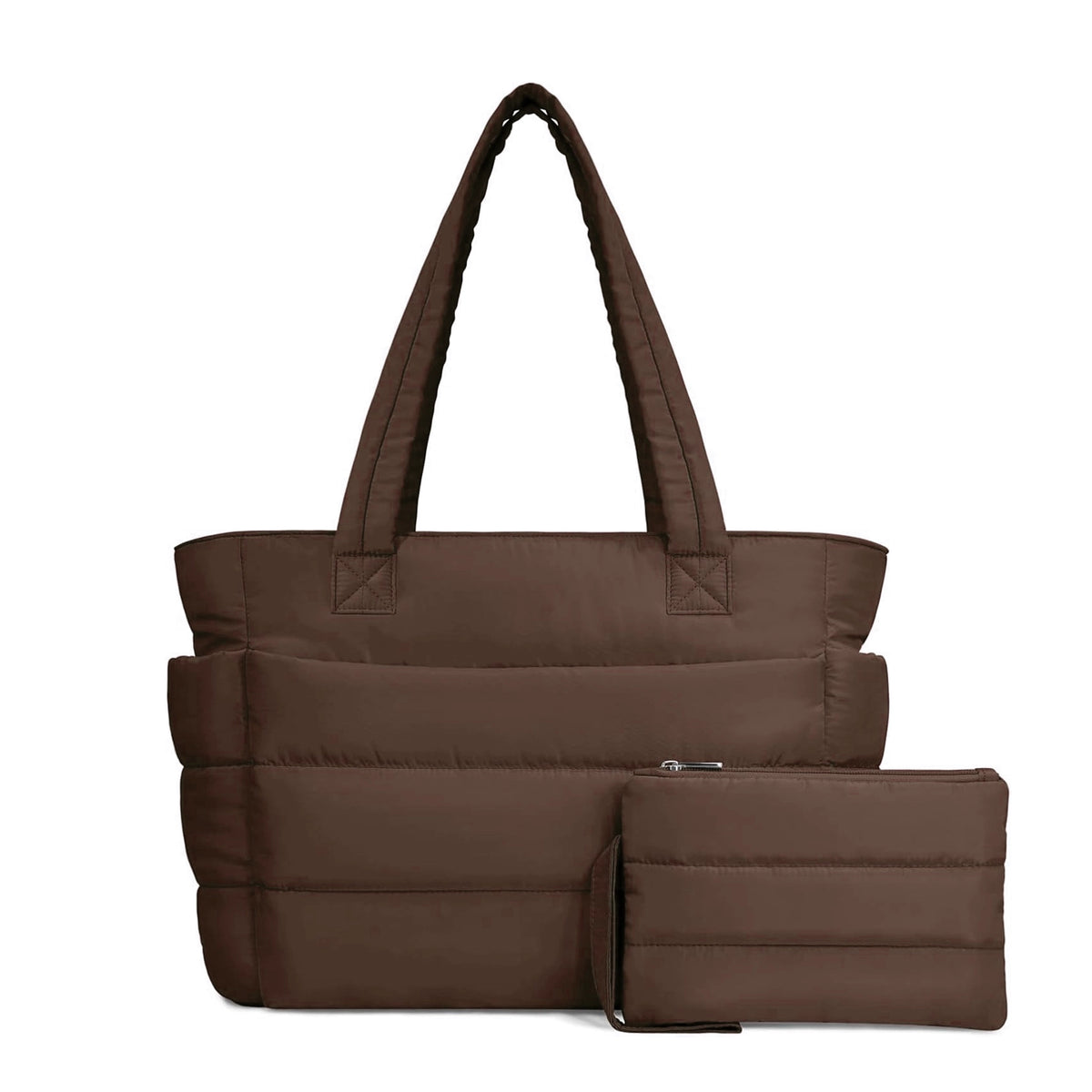 Chocolate Puffy Tote Bag + Pouch Free