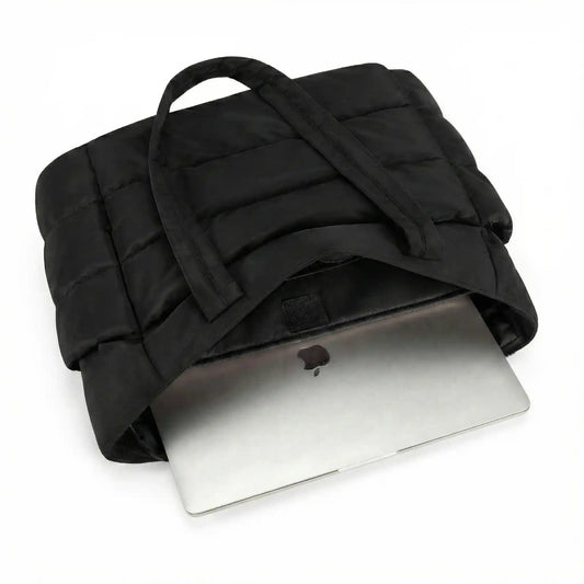 Black Puffy Tote Bag + Pouch Free