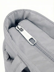 Light Gray Puffy Tote Bag + Pouch Free