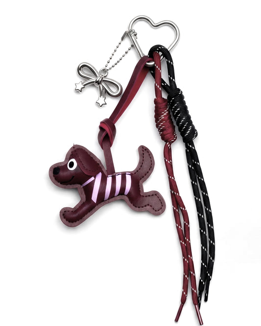 Burgundy Dog Bag Charm