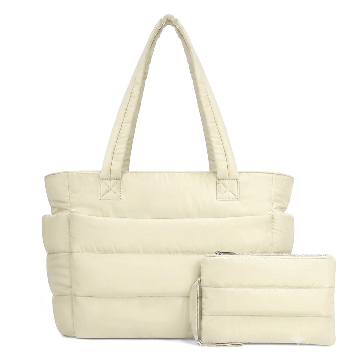 Creamy Puffy Tote Bag + Pouch Free